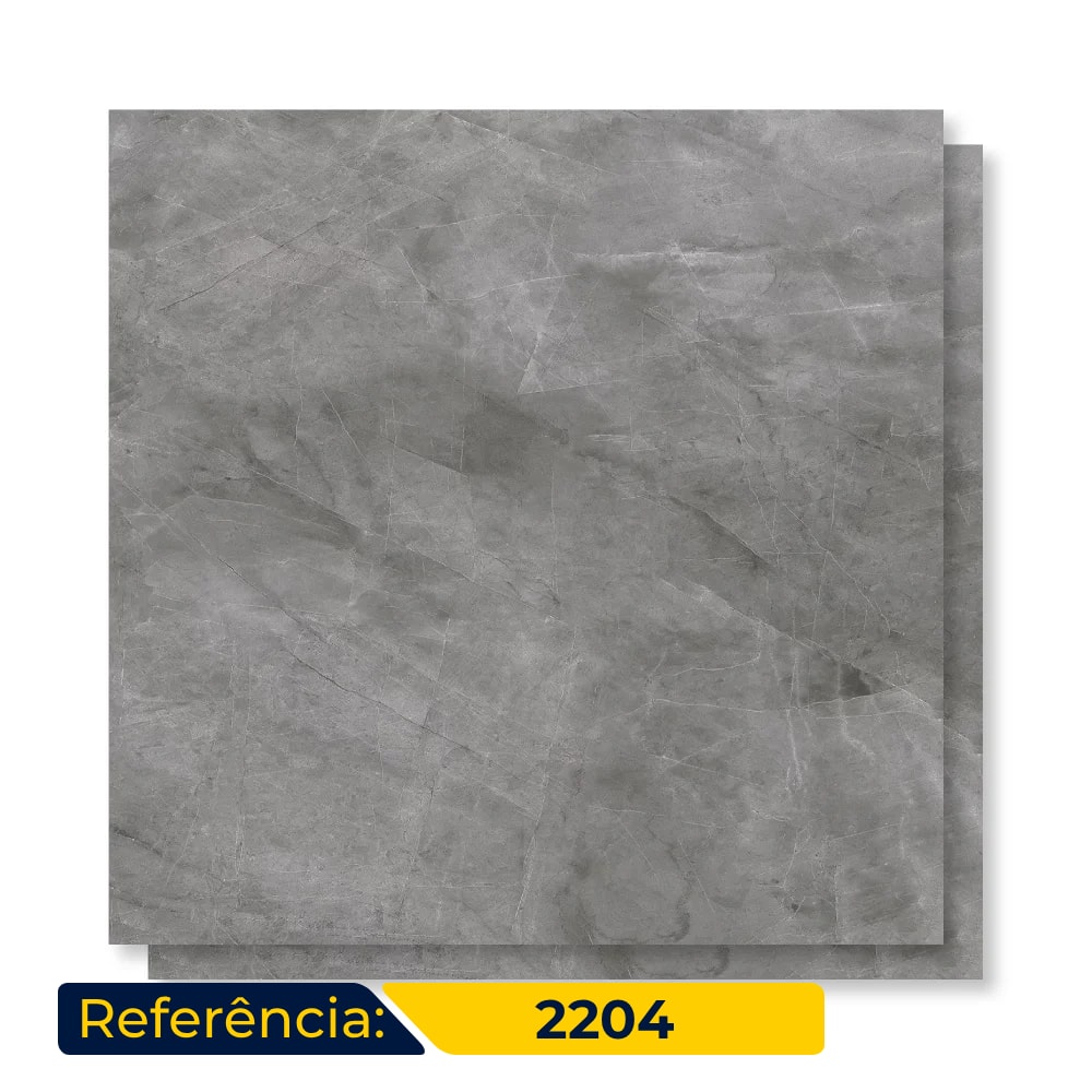 Porcelanato Polido 84x84cm Caixa 2,80m² Delta Pulpis Grafite Retificado - 2204
