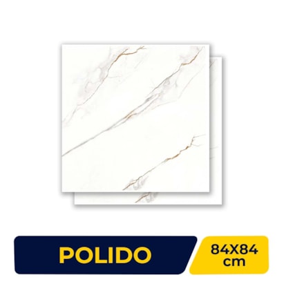 Porcelanato Polido 84x84cm Caixa 2,80m² Delta Vene Doro Retificado - 2439