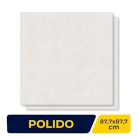 Porcelanato Polido 87,7x87,7cm Caixa 1,54m² Portinari York Wh Retificado - 61310