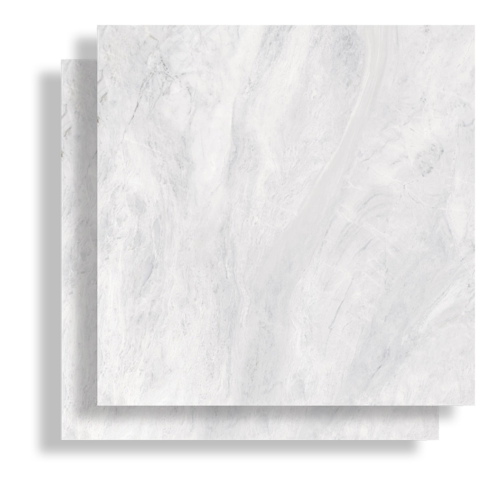 Porcelanato Polido 89,5x89,5cm Caixa 2,40m² Roca Light Marble White Retificado - F90019B01