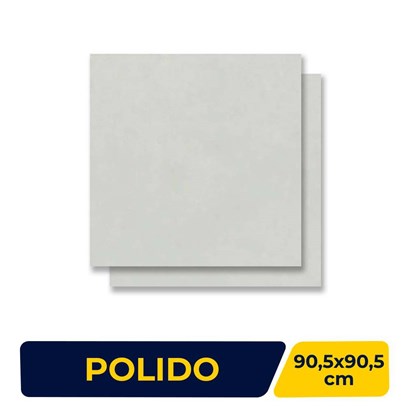 Porcelanato Polido 90,5x90,5cm Caixa 1,64cm Villagres Copan Off White Retificado - 910014