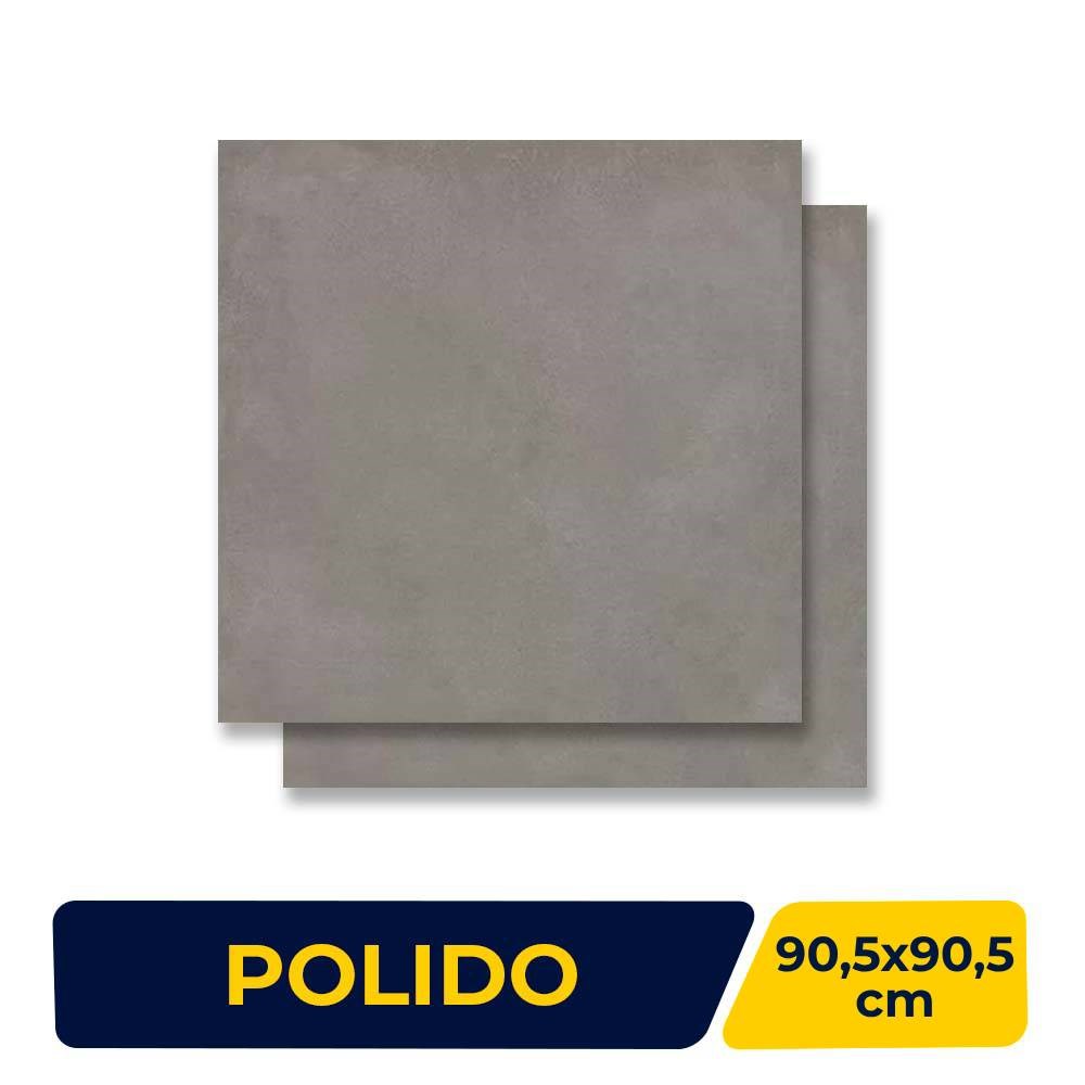 Porcelanato Polido 90,5x90,5cm Caixa 1,64m² Villagres Copan Cement Retificado - 910012