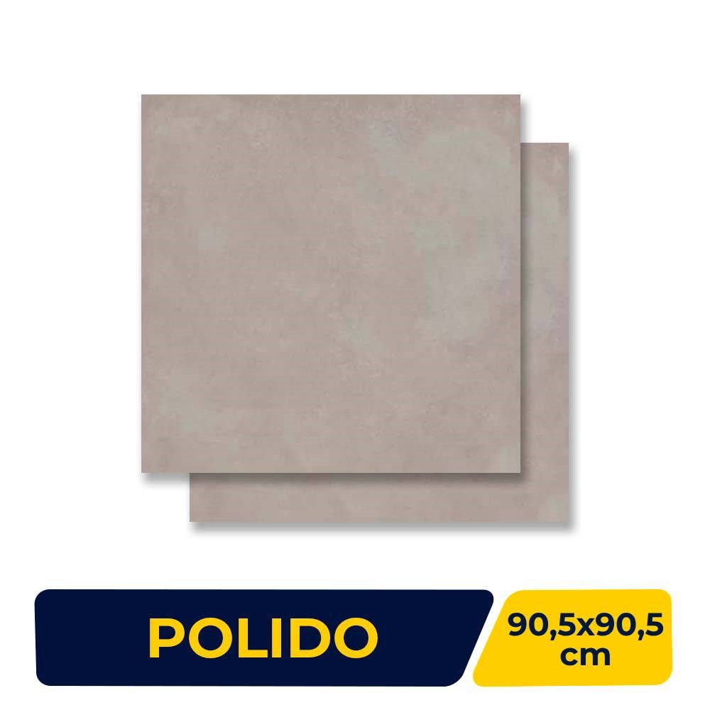 Porcelanato Polido 90.5x90.5cm Caixa 1,64m² Villagres Copan Silver Retificado - 910013