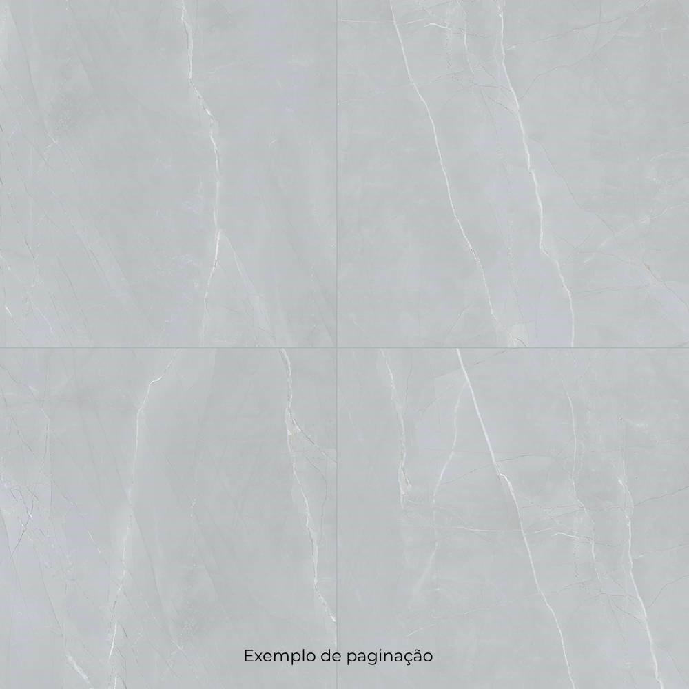 Porcelanato Polido 90,5x90,5cm Caixa 1,64m² Villagres Milano Silver Retifiacdo - 910030