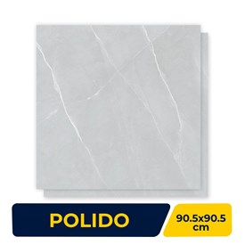Porcelanato Polido 90,5x90,5cm Caixa 1,64m² Villagres Milano Silver Retifiacdo - 910030