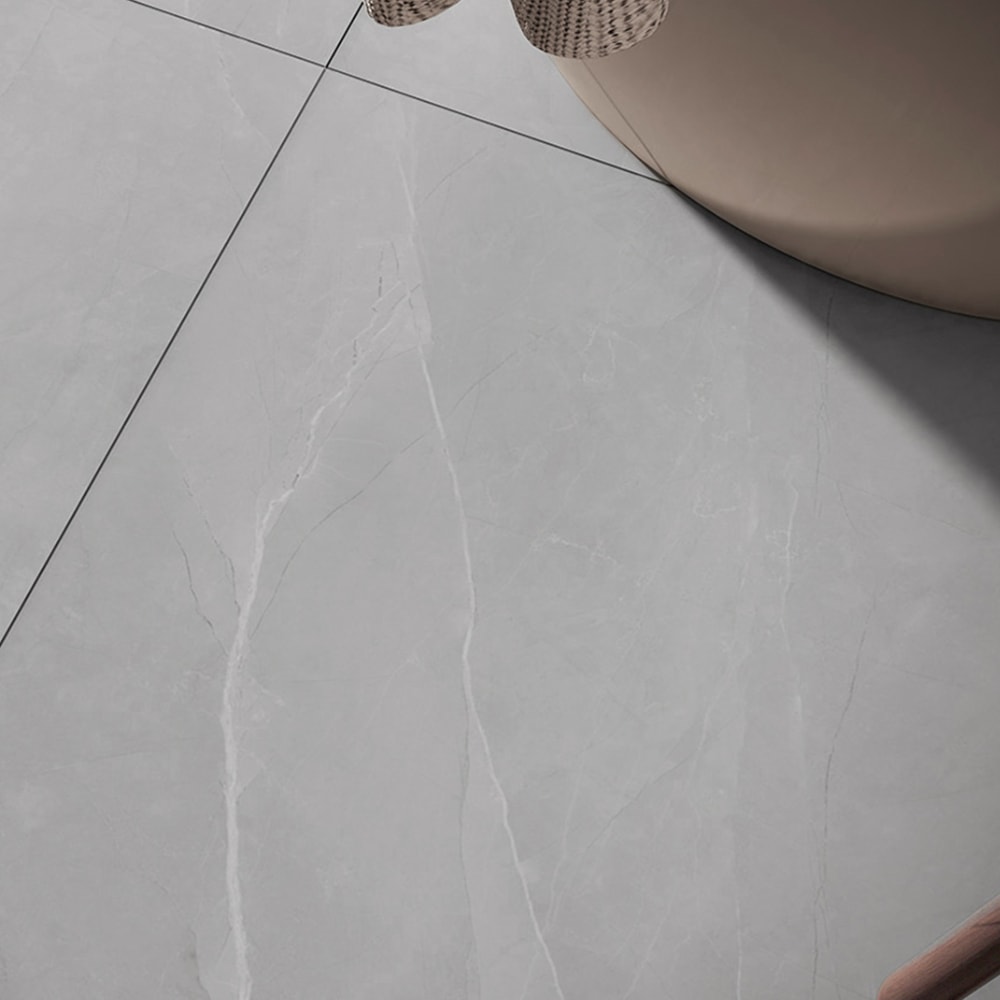 Porcelanato Polido 90,5x90,5cm Caixa 1,64m² Villagres Milano Silver Retificado - 910030