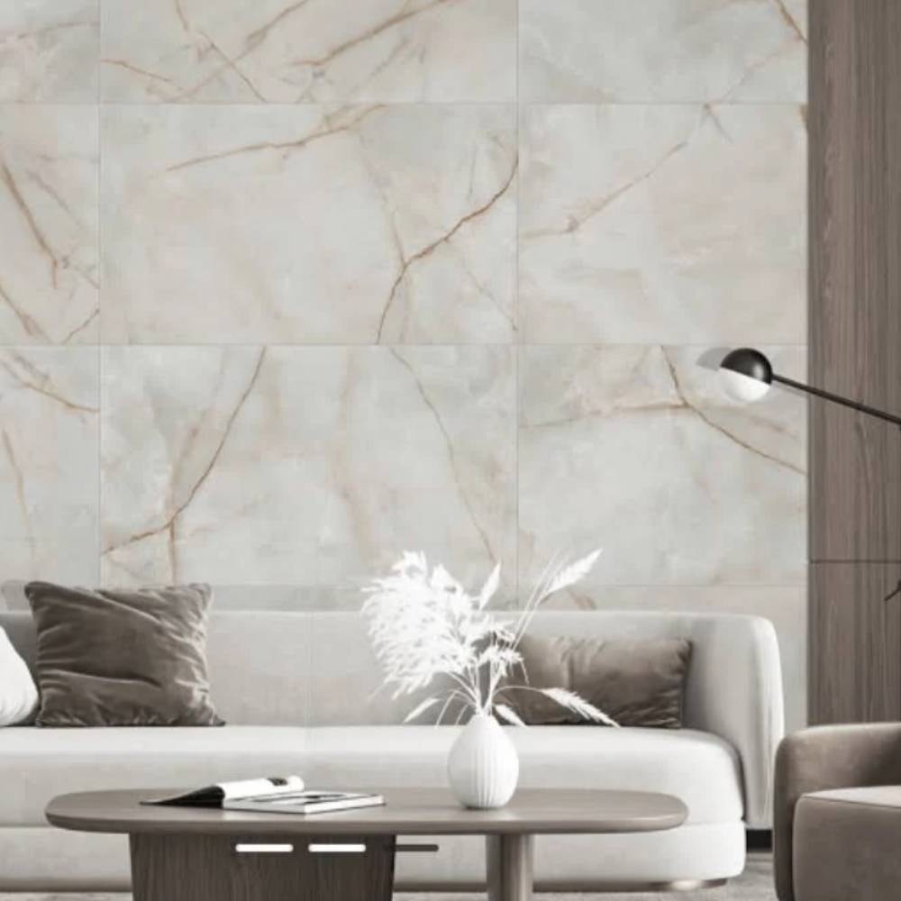 Porcelanato Polido 90.5x90.5cm Caixa 1,64m² Villagres Palazzo Ducale Retificado - 910020