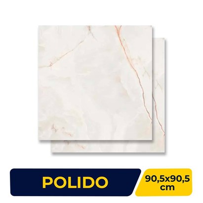 Porcelanato Polido 90.5x90.5cm Caixa 1,64m² Villagres Palazzo Ducale Retificado - 910020