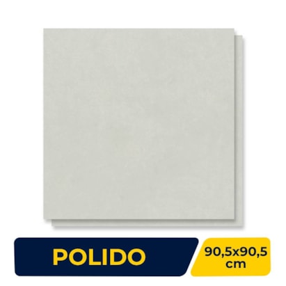 Porcelanato Polido 90,5x90,5cm Caixa 2,46m² Villagres Copan Off White Retificado - 910014