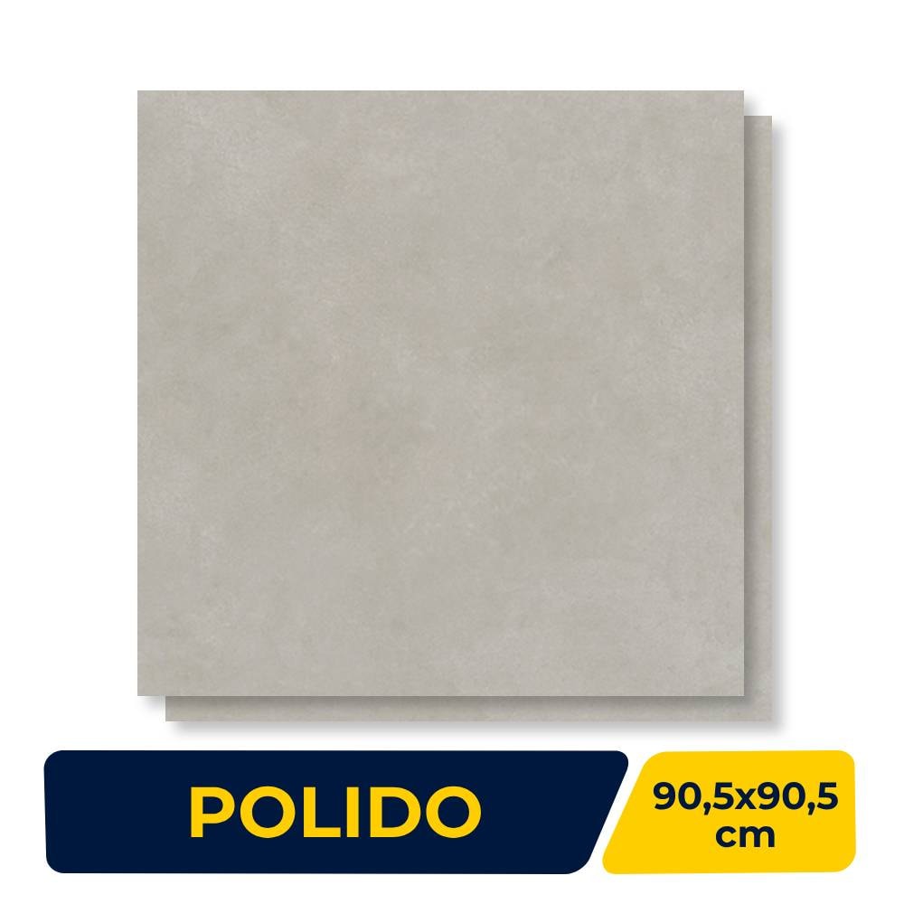 Porcelanato Polido 90,5x90,5cm Caixa 2,46m² Villagres Copan Silver Retificado - 910013