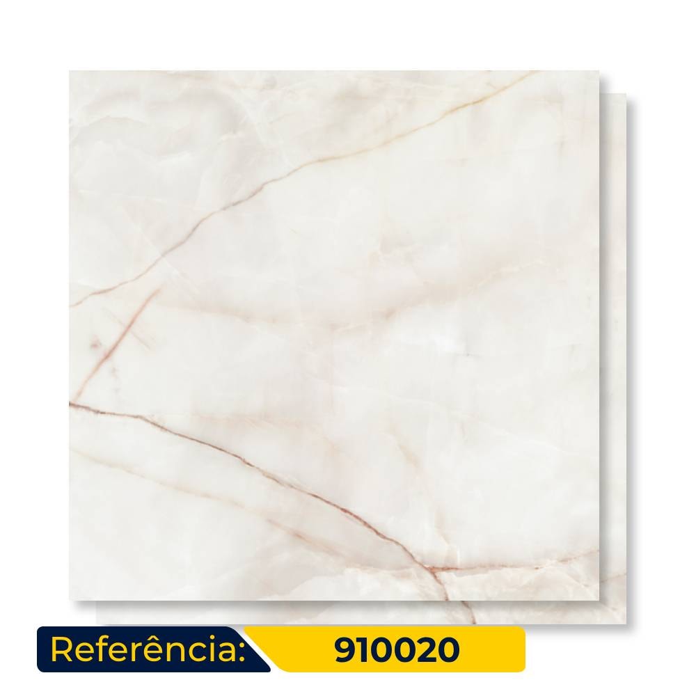 Porcelanato Polido 90,5x90,5cm Caixa 2,46m² Villagres Palazzo Ducale Retificado - 910020