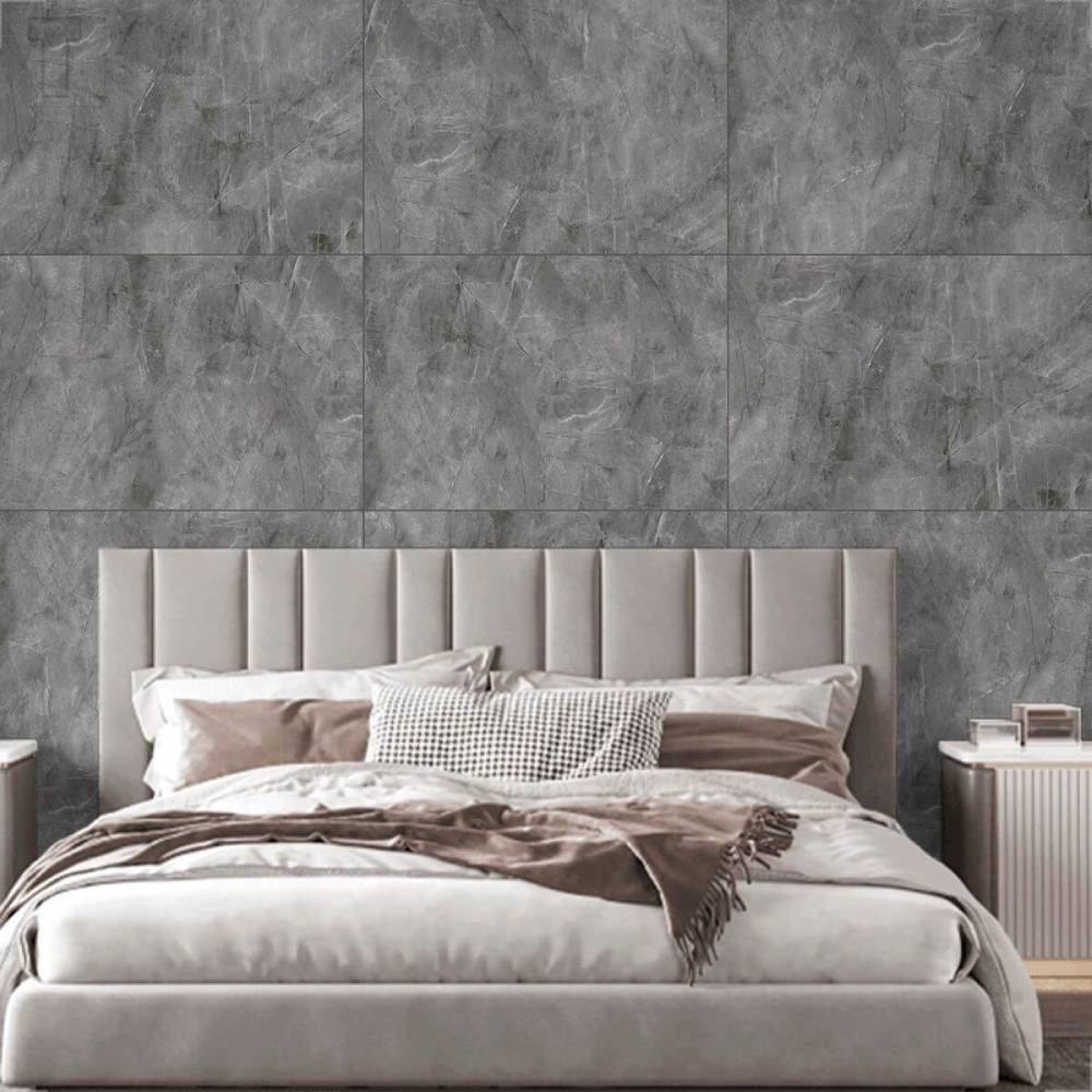 Porcelanato Polido 90x120cm Caixa 2,16m² Delta Pulpis Grafite Retificado - 2996