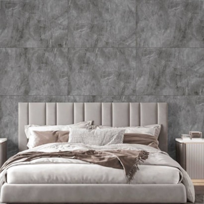 Porcelanato Polido 90x120cm Caixa 2,16m² Delta Pulpis Grafite Retificado - 2996-A