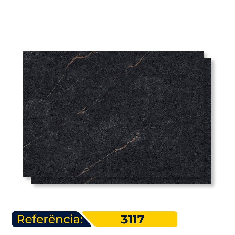 Porcelanato Polido 90x120cm Caixa 2,16m² Delta Vene Doro Nero - Retificado - 3117