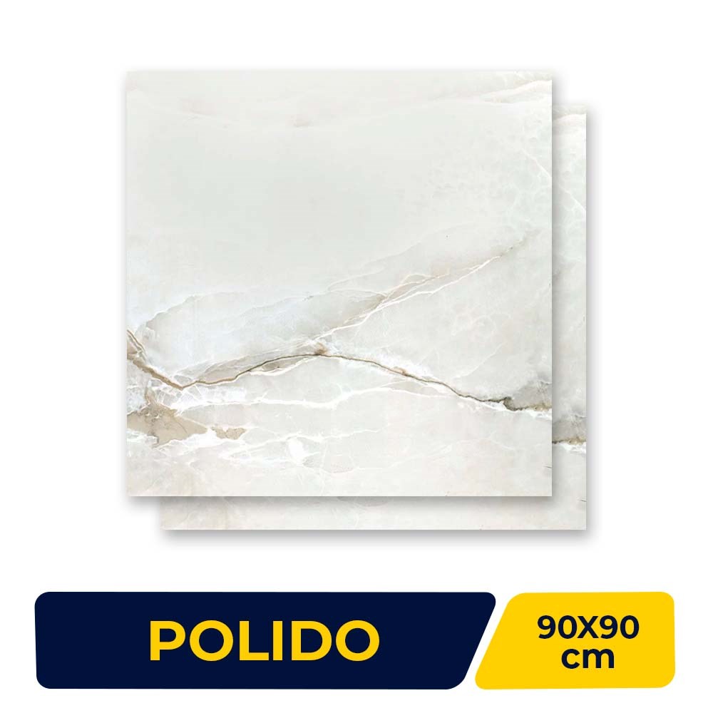 Porcelanato Polido 90x90cm Caixa 1,60m² Incepa Onice Retificado - 96080022