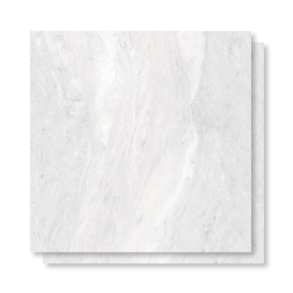 Porcelanato Polido 90x90cm Caixa 1,60m² Roca Light Marble White Retificado - F90019B01