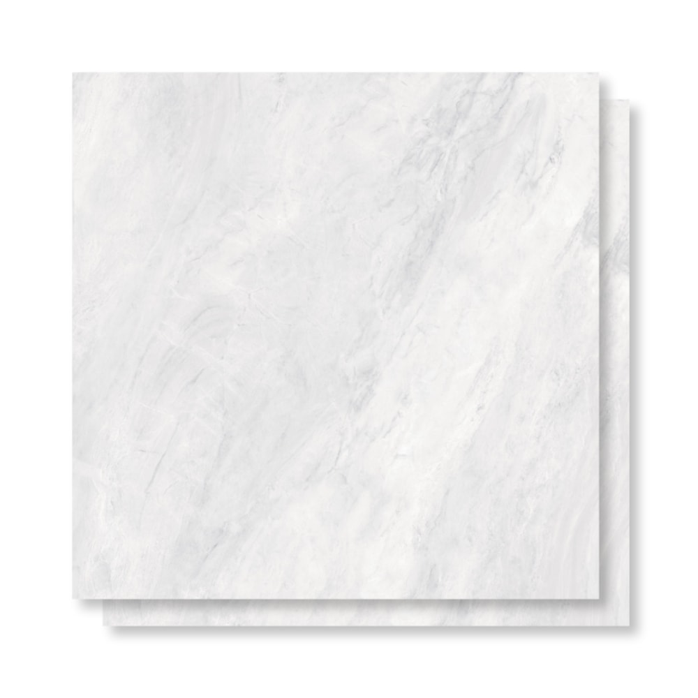 Porcelanato Polido 90x90cm Caixa 1,60m² Roca Ligth Marble White Retificado - F90019B01