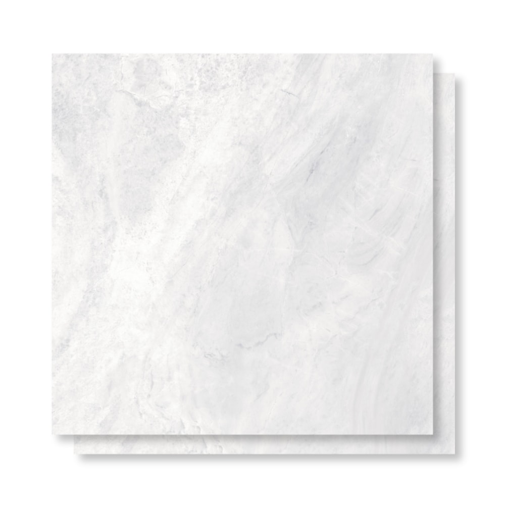 Porcelanato Polido 90x90cm Caixa 1,60m² Roca Ligth Marble White Retificado - F90019B01