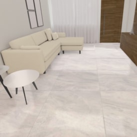 Porcelanato Polido 90x90cm Caixa 1,60m² Roca Ligth Marble White Retificado - F90019B01
