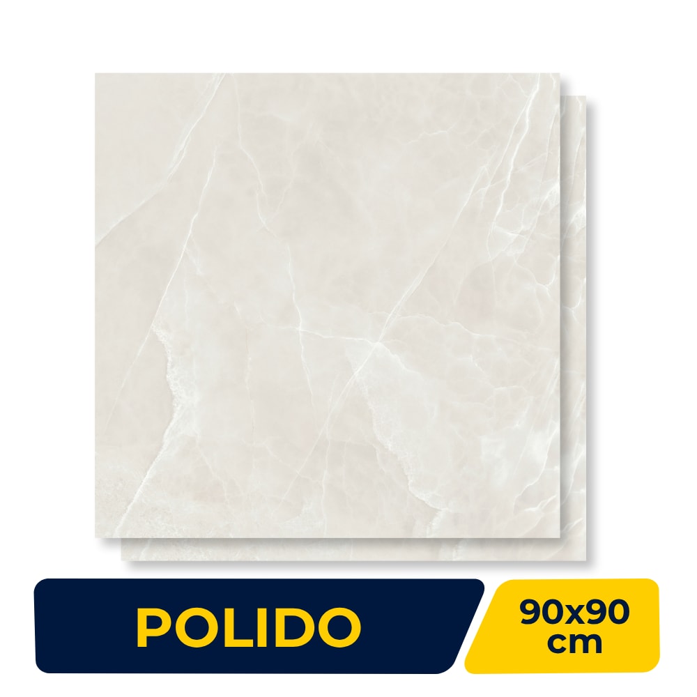 Porcelanato Polido 90x90cm Caixa 1,62m² Portinari Onix Minerale WH Retificado - 6063262