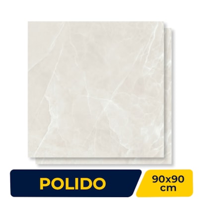 Porcelanato Polido 90x90cm Caixa 1,62m² Portinari Onix Minerale WH Retificado - 6063262