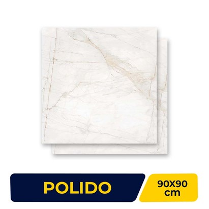 Porcelanato Polido 90x90cm Caixa 2,40m² Incepa Marmo Real Retificado - INC04CZ0005A