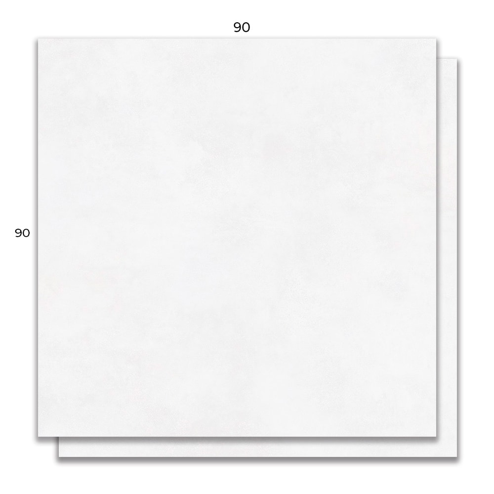 Porcelanato Polido 90x90cm Caixa 2,40m² Incepa Polis Off White Retificado - INC04CZ0004A