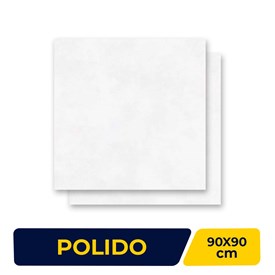 Porcelanato Polido 90x90cm Caixa 2,40m² Incepa Polis Off White Retificado - INC04CZ0004A