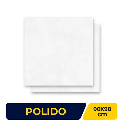 Porcelanato Polido 90x90cm Caixa 2,40m² Incepa Polis Off White Retificado - INC04CZ0004A