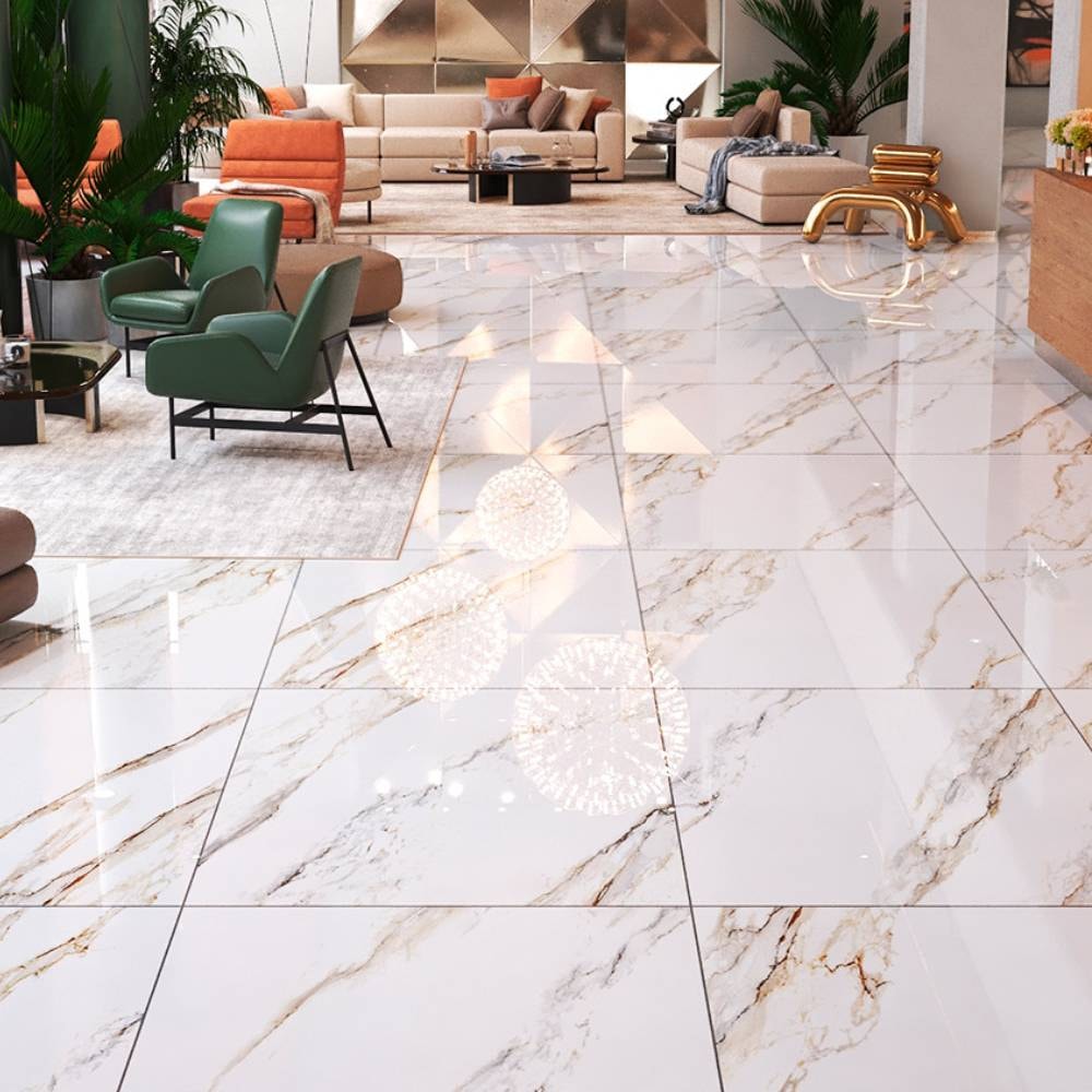 Porcelanato Polido 90x90cm Caixa 2,43m² Delta Dharma Oro Retificado - 2948