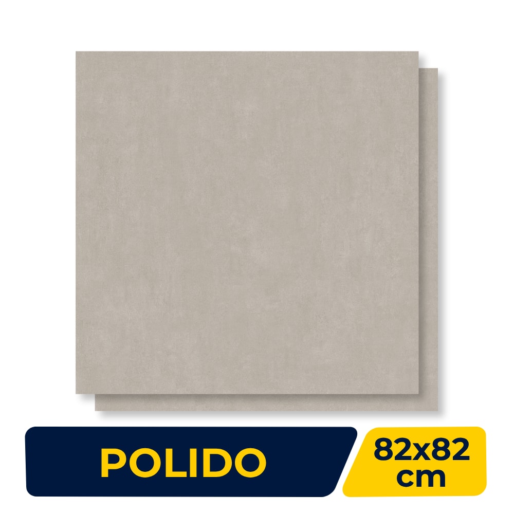 Porcelanato Polido Damme 82x82cm Cimento Gris Retificado - PR82097