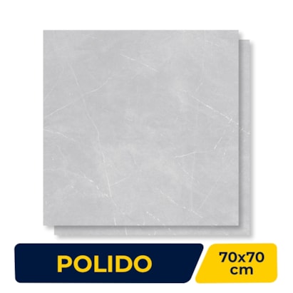Porcelanato Polido Delta 70x70cm Robledo Gray Retificado - 3168