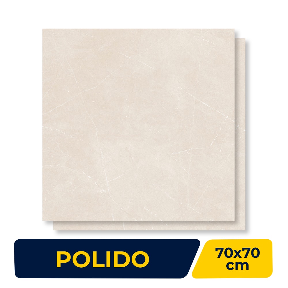 Porcelanato Polido Delta 70x70cm Robledo Nude Retificado - 3171