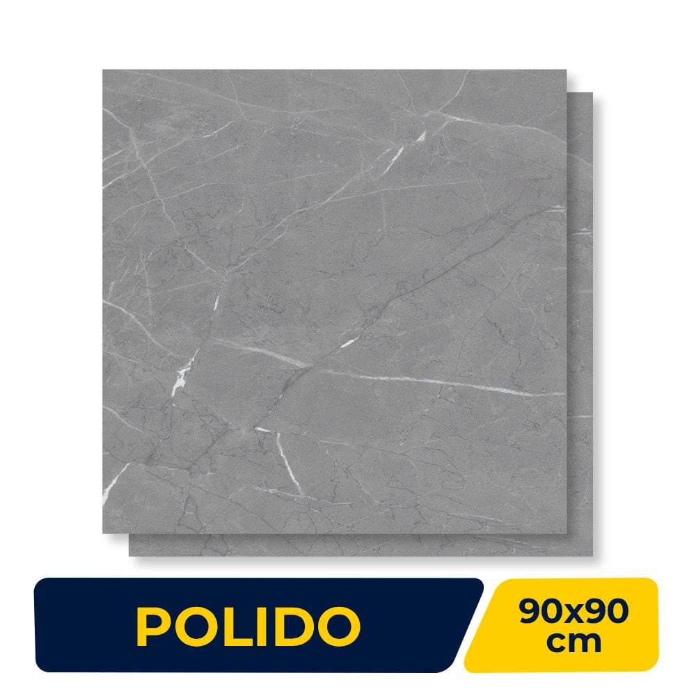 Porcelanato Polido Delta 90x90cm Armani Grigio Retificado - 3003