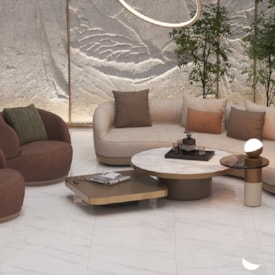 Porcelanato Polido Delta 90x90cm Raggi Off White Retificado - 3153