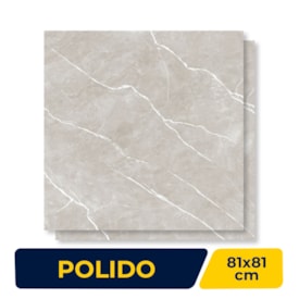 Porcelanato Polido Gaudi 81x81cm Aslan Gris Retificado - 83231