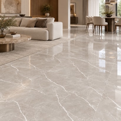 Porcelanato Polido Gaudi 81x81cm Aslan Gris Retificado - 83231