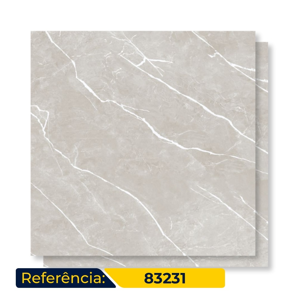 Porcelanato Polido Gaudi 81x81cm Aslan Gris Retificado - 83231