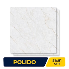 Porcelanato Polido Gaudi 81x81cm Aurum Ice Endless Retificado - 86811