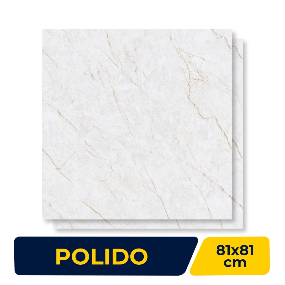 Porcelanato Polido Gaudi 81x81cm Aurum Ice Endless Retificado - 86811