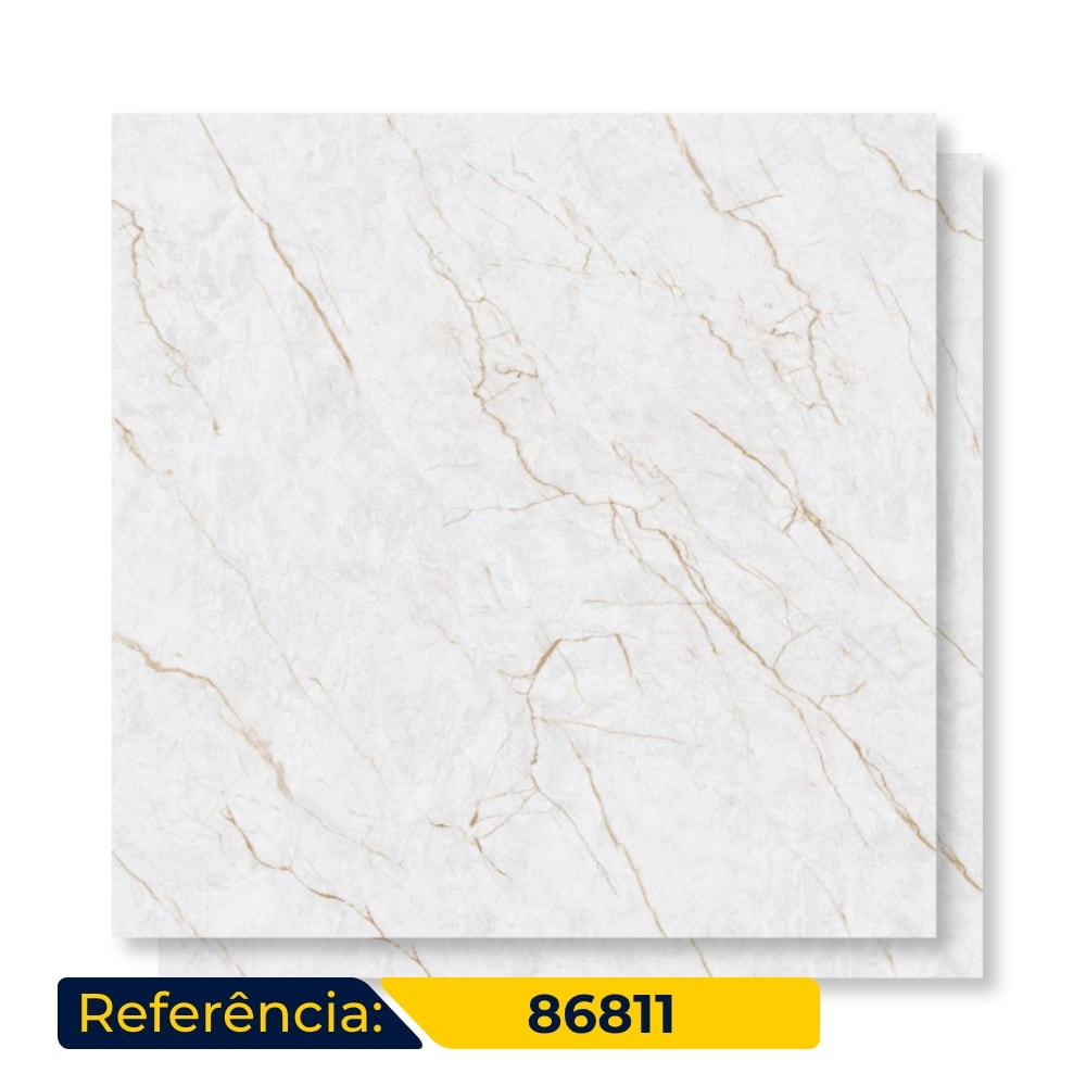 Porcelanato Polido Gaudi 81x81cm Aurum Ice Endless Retificado - 86811