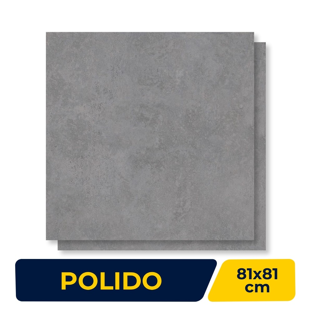 Porcelanato Polido Gaudi 81x81cm Broadway Dark Grey Retificado - 82221