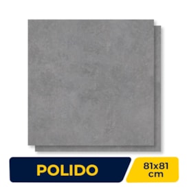 Porcelanato Polido Gaudi 81x81cm Broadway Dark Grey Retificado - 82221