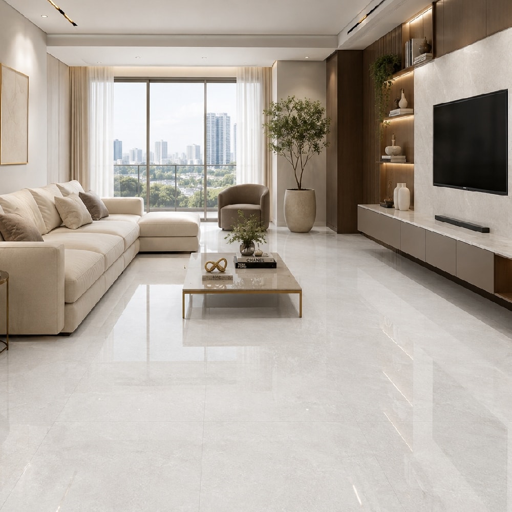Porcelanato Polido Gaudi 81x81cm Majestic White Retificado - 82231