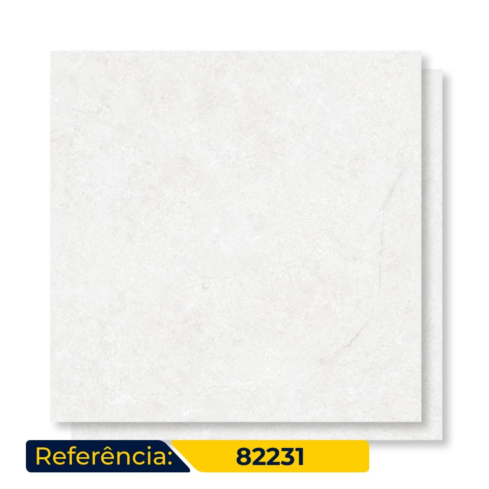 Porcelanato Polido Gaudi 81x81cm Majestic White Retificado - 82231