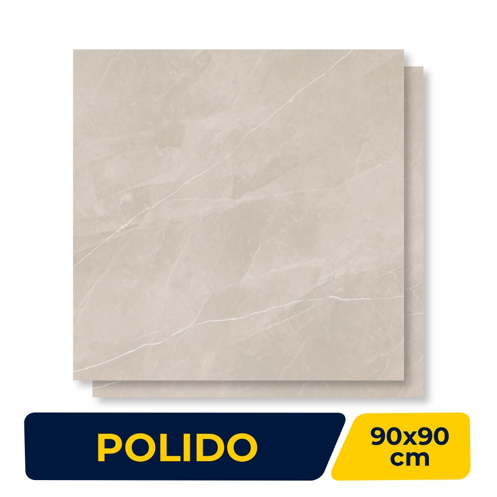 Porcelanato Polido Incepa 90x90cm Ortiz Bege Retificado - INC04DI0029