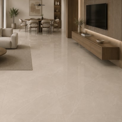 Porcelanato Polido Incepa 90x90cm Ortiz Bege Retificado - INC04DI0029