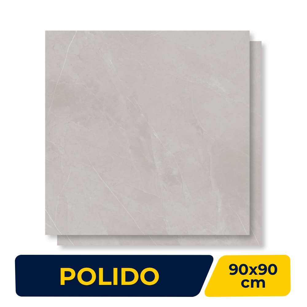 Porcelanato Polido Incepa 90x90cm Ortiz Cinza Retificado - INC04DI0027
