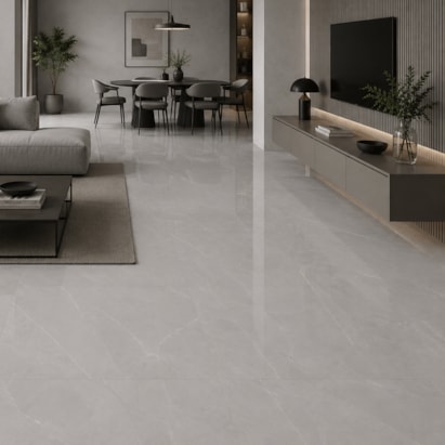 Porcelanato Polido Incepa 90x90cm Ortiz Cinza Retificado - INC04DI0027