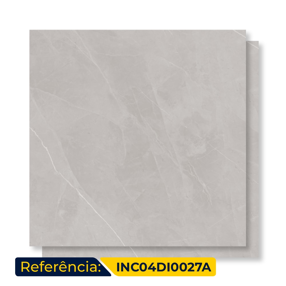 Porcelanato Polido Incepa 90x90cm Ortiz Cinza Retificado - INC04DI0027